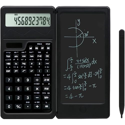 Solar Scientific Calculators，Lvesunny Scientific Calculator with Notepad, Large 10-Digit Display Screen, Solar and Battery Power, Ideal for Basic Math, Perfect School Supplies for Students (Solar)