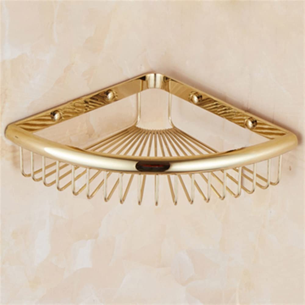 Corner Shower Caddy Luxury Crystal Brass Gold Bathroom Shelves Shampoo Holder Corner Bath Basket Bathroom Accessories Bath Hardware