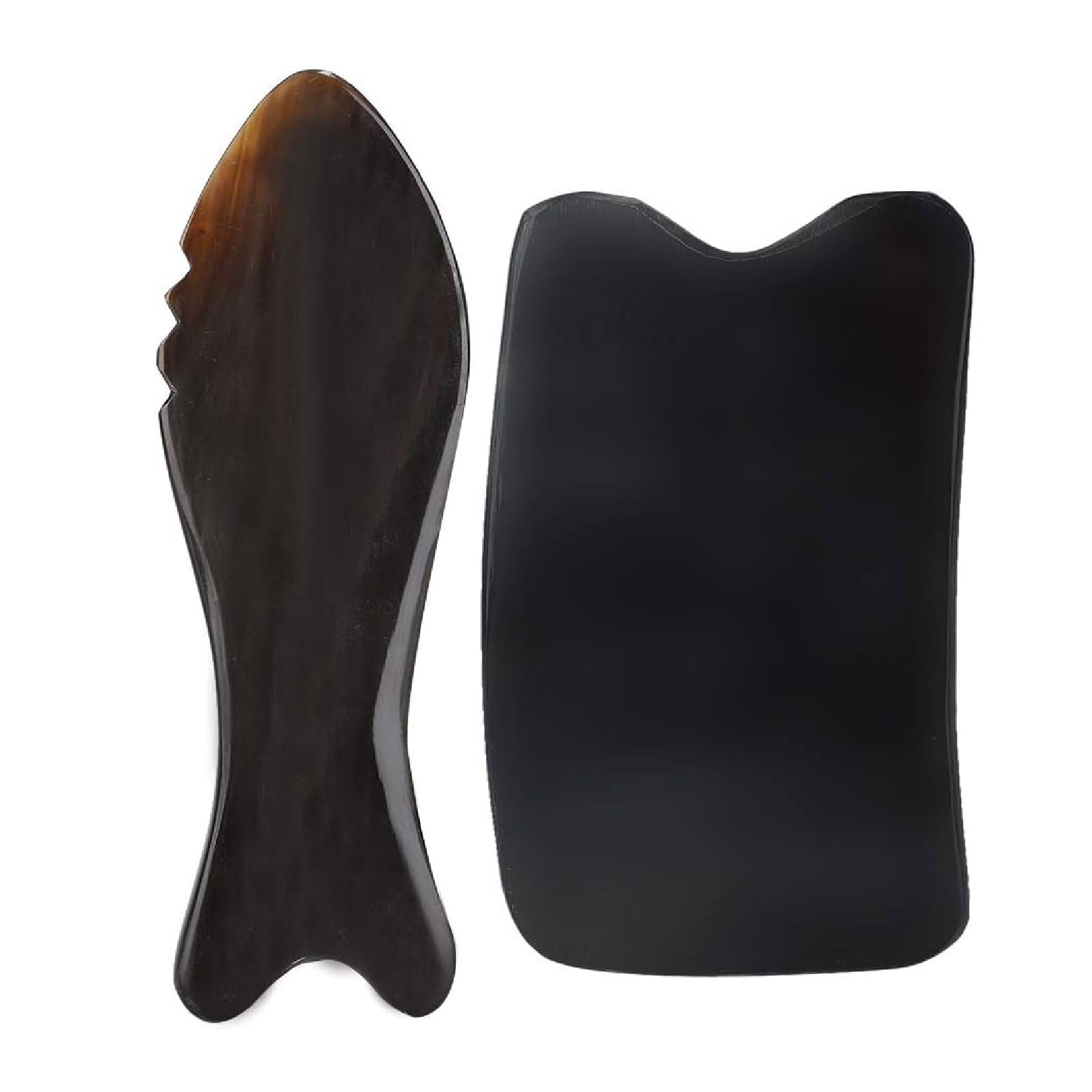 esmen Massagesteine 2PCS Gua Sha Brett Tragbares Ox Horn Schabebrett Gesichtsschabbrett Nackenmassage Muskelschmerzlinderung Gua Sha Werkzeug für Gesicht/Hals usw gua sha Stein