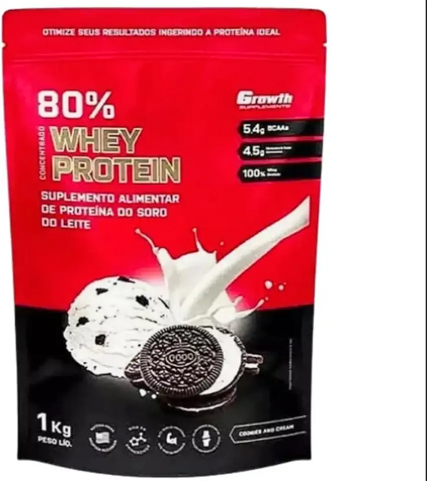 Whey Protein Concentrado 80% Growth Supplements (1KG) (Cookies)