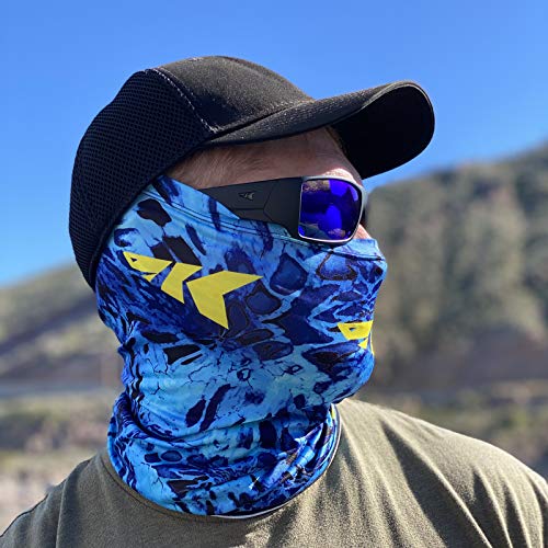 Kastking Sol Armis Neck Gaiter - Upf 50 Face Mask - Uv Sun Protection Gaiter Sun Mask For Men & Women, Fishing, Hiking, Kayaking Mask, Prym1 Camo,Shoreline,19X9.5 Inches #TOP3