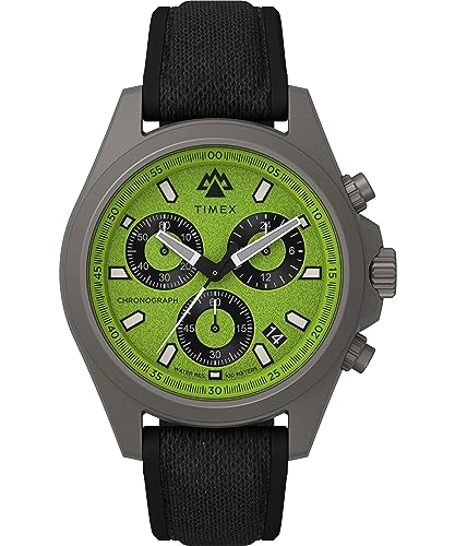 Timex Men's Expedition North Field Post 43mm Watch - Black Strap Green Dial Titanium Case