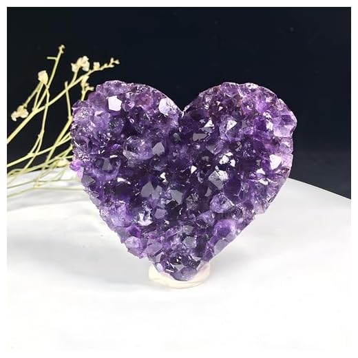 CSTARY Natural Amethyst Healing Stones Heart-Shaped Crystal Rocks for Meditation and Chakra Healing Amethyst Crystal Heart Rocks for Crystal Lovers and Healing Enthusiasts (2.3inch)