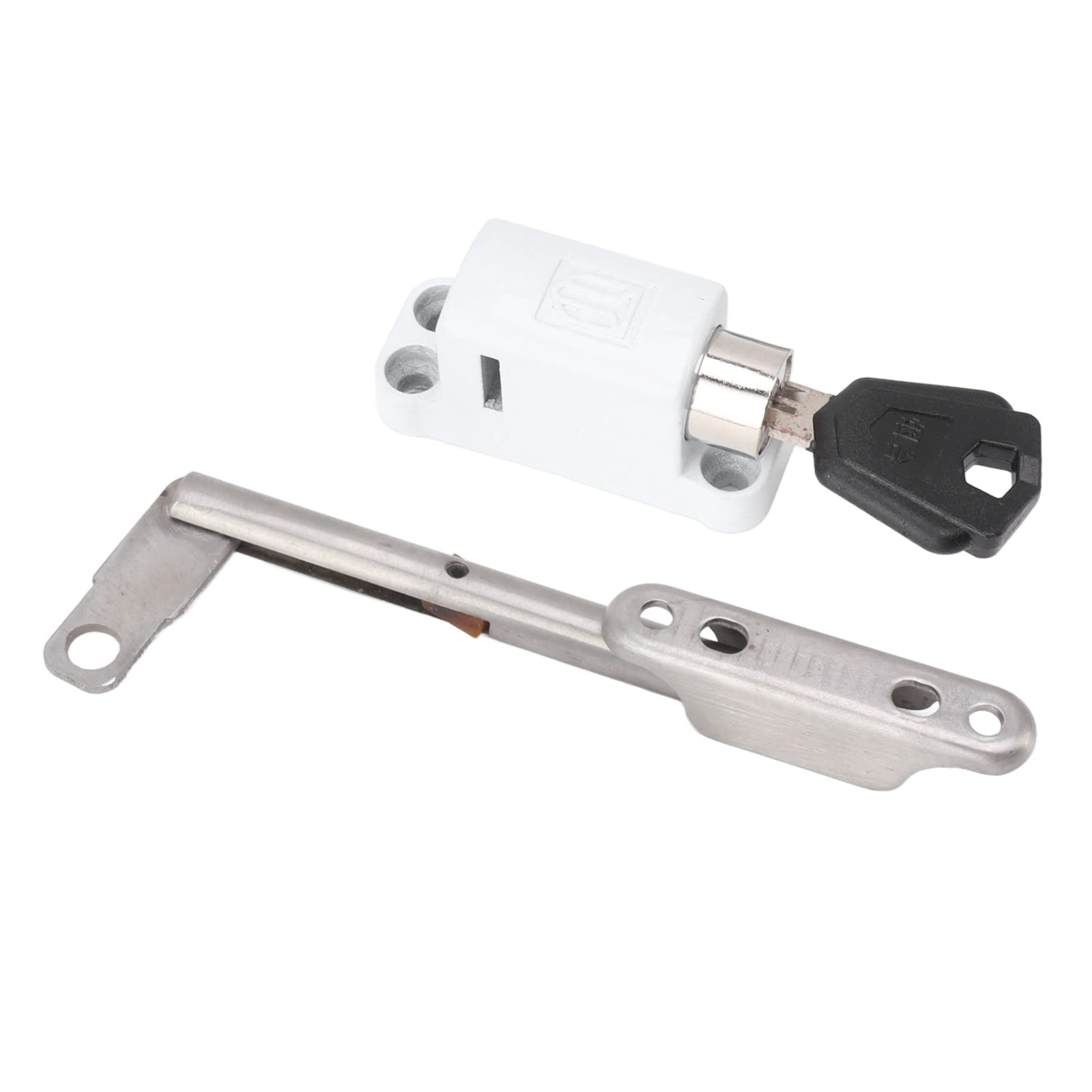 Barre de sécurité pour fenêtre coulissante |Tige de tension de 12 cm pour panneaux coulissants |Protection enfant et grille de ventilation |Serrure en alliage de zinc avec clé