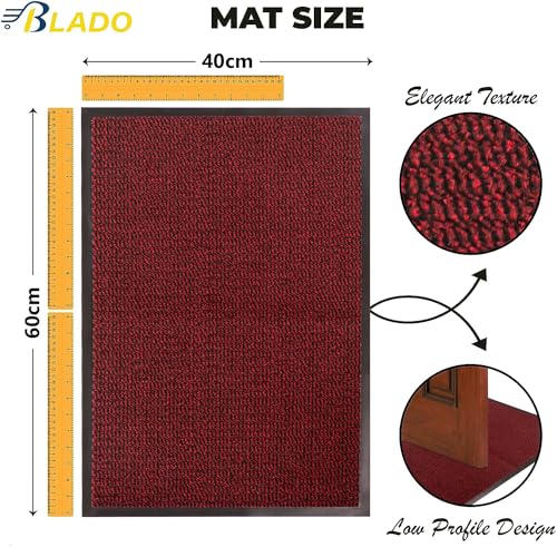 Image of Blado Barrier Mat Non Slip Door Mat Rubber Mats Floor Mats Kitchen Rugs Washable Light Weight Rubber Multi Colour and Sizes Heavy Duty