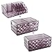Ikee Design Purple Diamond Pattern Jewelry & Cosmetic Storage Display Boxes 3 Pieces Set