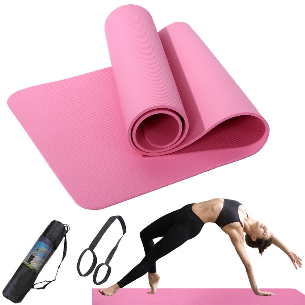 Esterilla De Yoga RUSTER De TPE – Antideslizante Y Resistente Al Agua, Con Textura De Doble Cara, 183x61x0.6 Cm, Incluye Cuerda De Transporte, Ideal Para Pilates Y Ejercicios En Casa