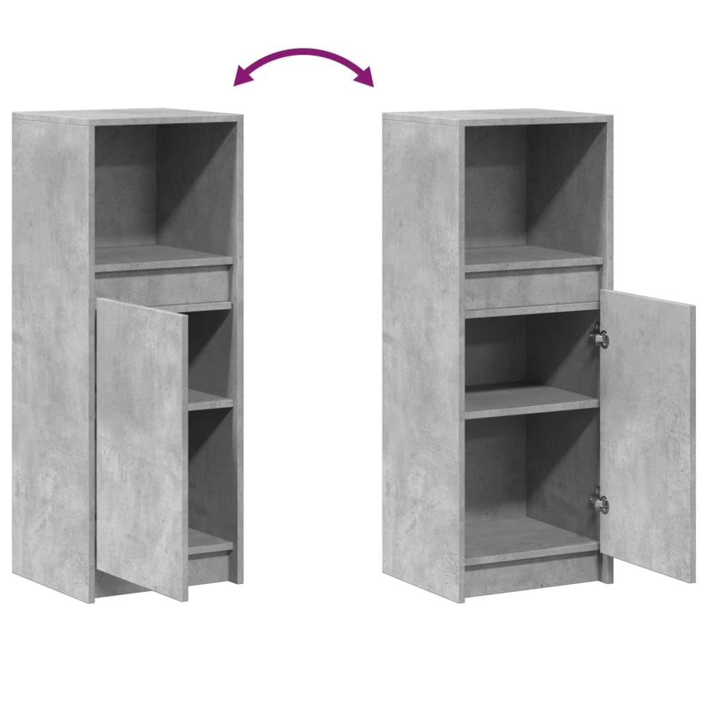 vidaXL Credenza con LED Grigio Cemento 38x34x100 cm Legno Multistrato