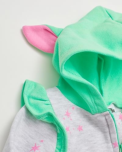 STAR WARS The Mandalorian Baby Girls Baby Yoda Hooded Bodysuit - Sweatshirt Fleece Zip Up One Piece - Baby Yoda Baby Clothes4