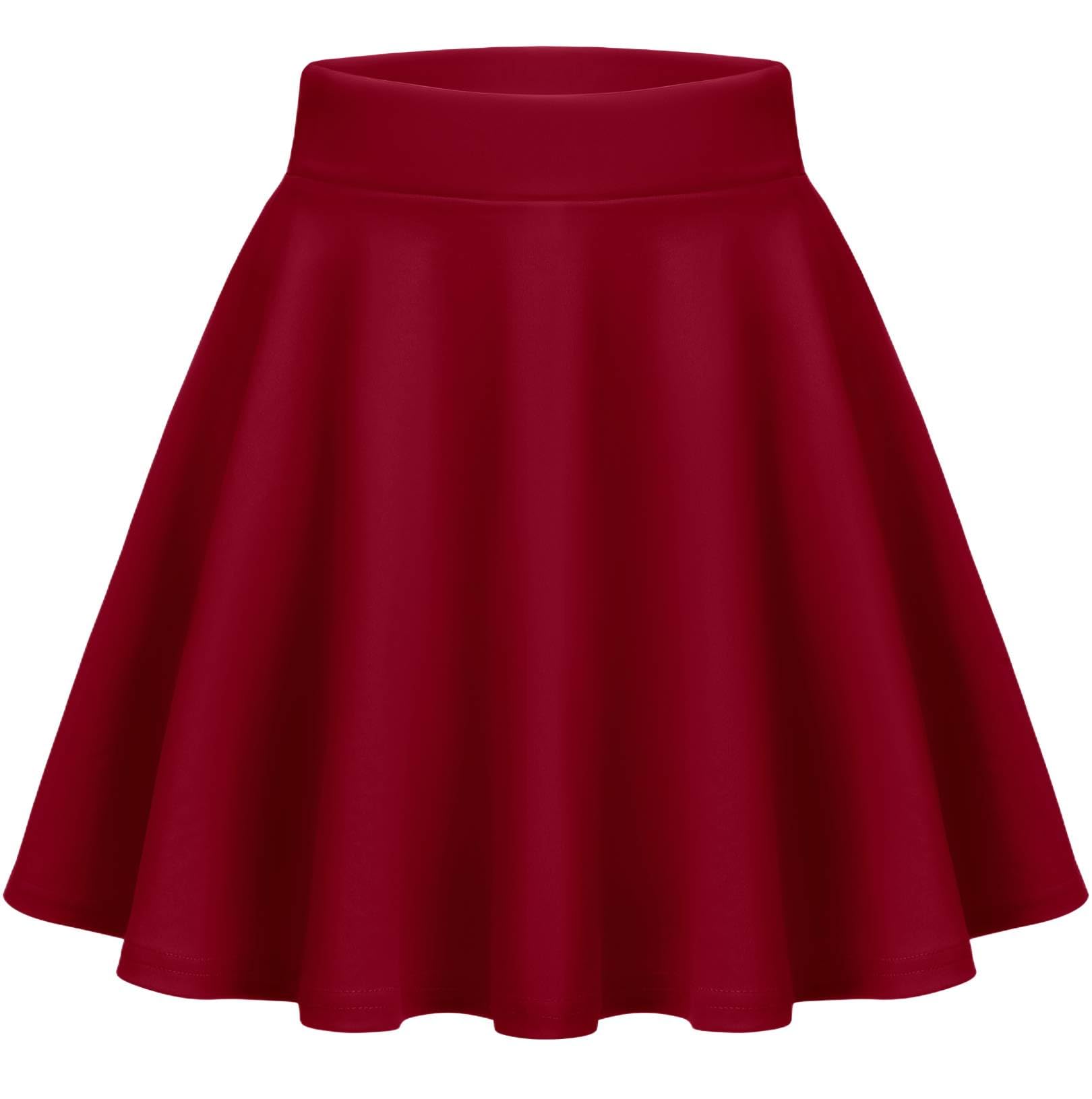 Zeagoo Damen Rock Basic Solid Mini Skater Rock Sommer Kurze Röcke Vielseitige Dehnbaren Hohe Taille A-Linie Tennisrock Tanzrock