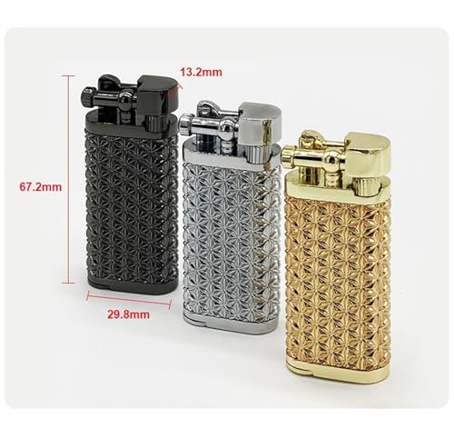 Encendedor de gas butano estilo vintage con rueda de molienda miniatura 5