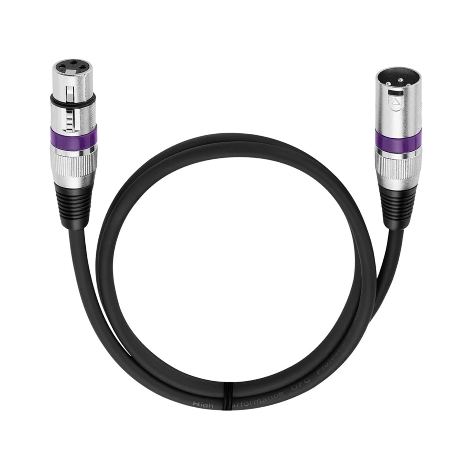 3-pinowy zbalansowany kabel XLR Ekranowany męsko-żeński kabel audio do miksera mikrofonu 1 m 1,8 m 3 m 5 m 10 m 15 m 20 m (Purple Circle, 1,8 m)