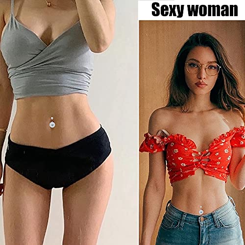 Sllaiss 14G Belly Button Rings 925 Sterling Silver 3A Halo Cubic Zirconia Barbell Belly Ring For Women Body Navel Piercing Jewelry #TOP2
