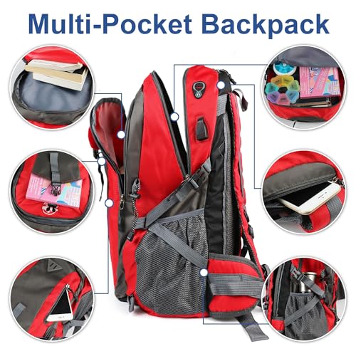 40L Hiking Backpack, Hiking Rucksack Durable Waterproof Travel Bag Outdoor Sports Camping Cycling Skiing Daypack Climbing Trekking Mountaineering Gifts for Men Women - Image 4