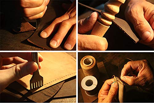 Image of Handmade Leather Double Pen Case Crazy Horse Leather Fountain Pen Pouch Protective Sleeve Cover