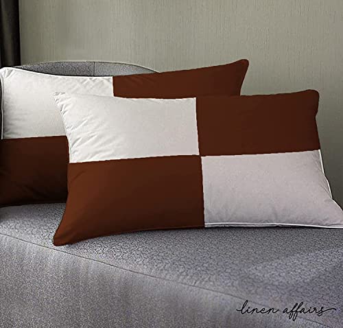 Image of Adjustable Hollow Fibre Sleeping Pillow Dream Fibre Pillow Bed Pillow Pillows for Sleeping Luxurious 2 Piece Microfiber Pillow Extra Soft Hotel Quality Pillow Chocolate and White16x24