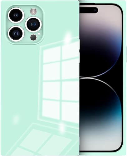 Miniatura 2 de Funda cuadrada para iPhone 14 Pro Max para mujer, borde de TPU suave compatible con carga inalámbrica y protección completa de la lente Funda