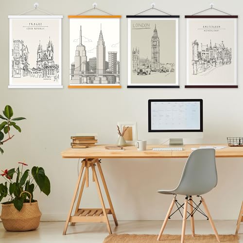 Ywlake A0 Posterleiste Posterschiene Posterleisten, Magnet Magnetische Holz Poster Aufhänger Halter Rahmen Leisten Bild Bilder Bilderrahmen… – Ansicht 6