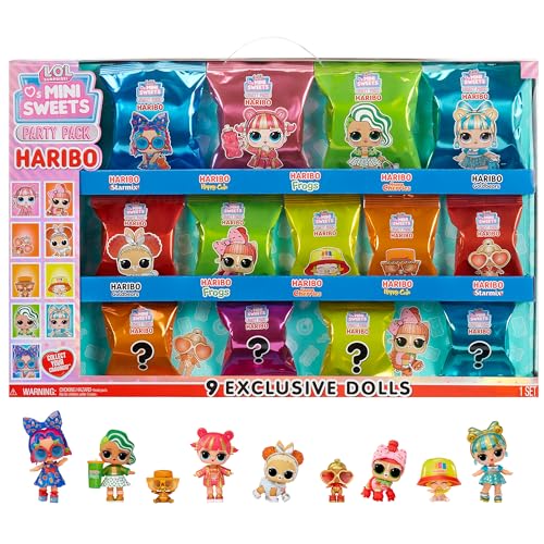 L.O.L. Surprise! Loves Mini Sweets X HARIBO Party Pack - 9 muñecas Coleccionables y +45 Sorpresas - Accesorios, Muñecas de Edición Limitada y un Tema de Caramelos Haribo - para Mayores de 3 Años