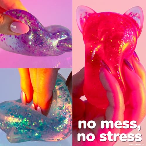 Image of Original Squishmallows SLIMYGLOOP Pink Gelli Gels, Slow Rising Sensory Squeeze Toy with Glitter, Gel Filled Fidget Toys