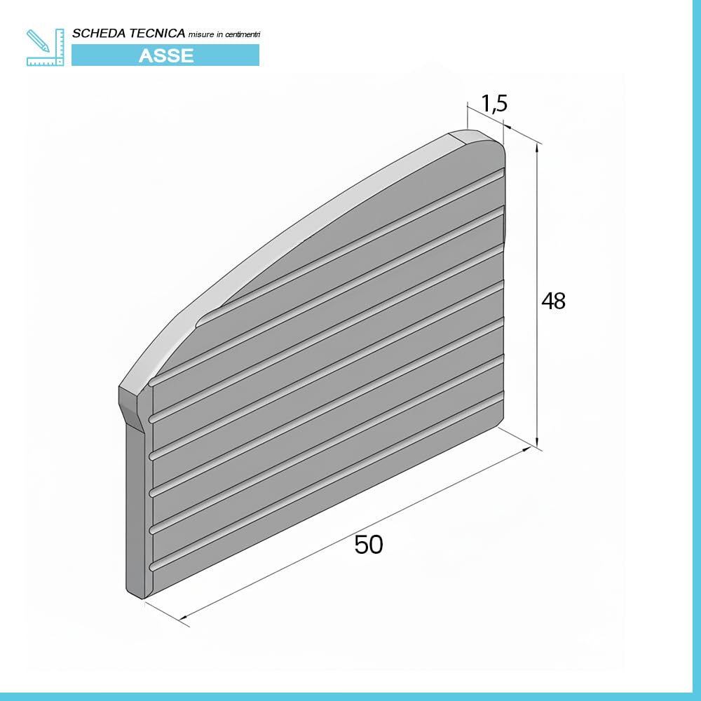 Asse Lavapanni In Legno Massello (50 Cm) Ideale Per Mobile Lavatoio Con Vasca In Ceramica Linea Revine Tavola Rigata Per Bucato A Mano
