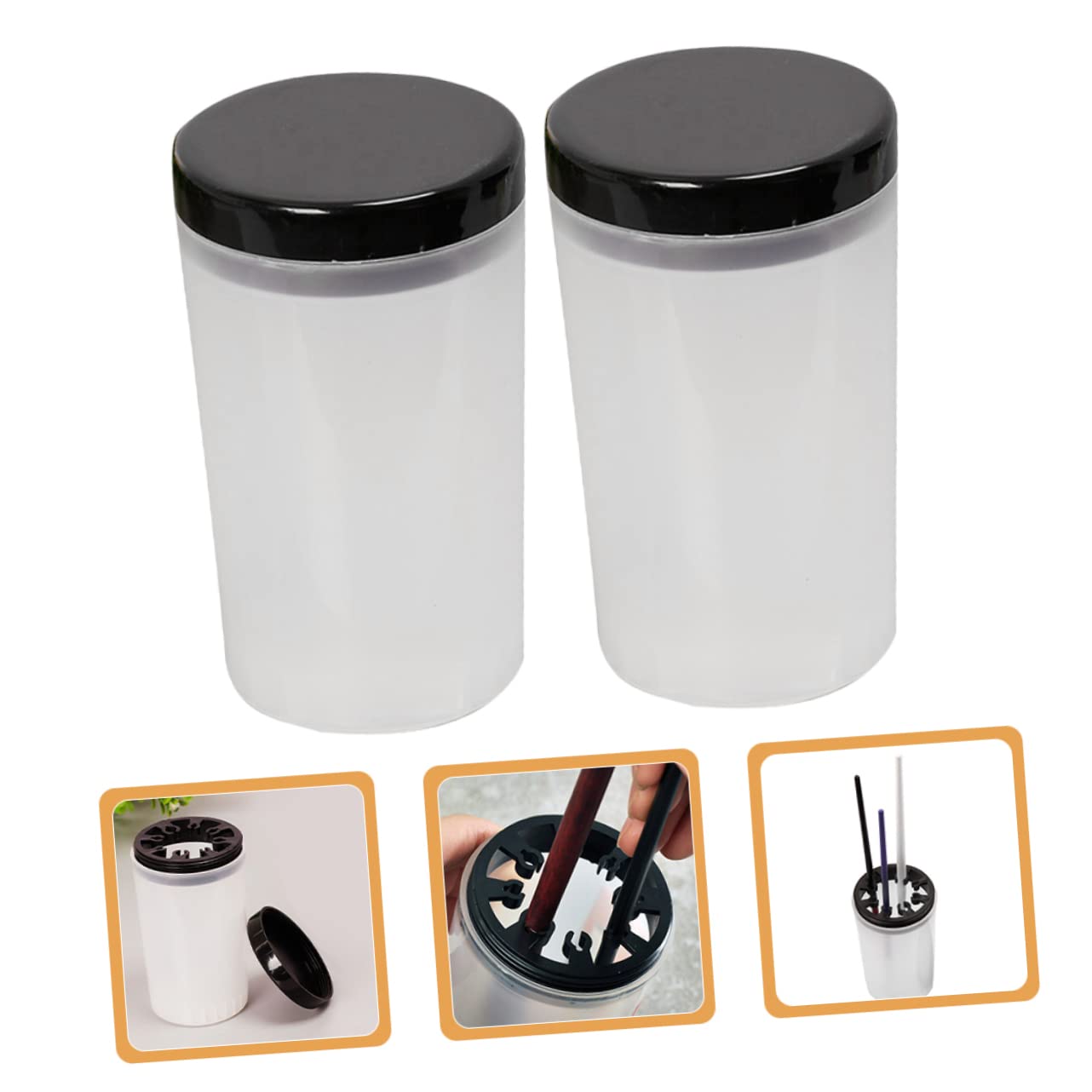 KONTONTY Paint Bottle Brush Washer Set Manicure Bottle for Artists Boys and Girls Decorative Painters