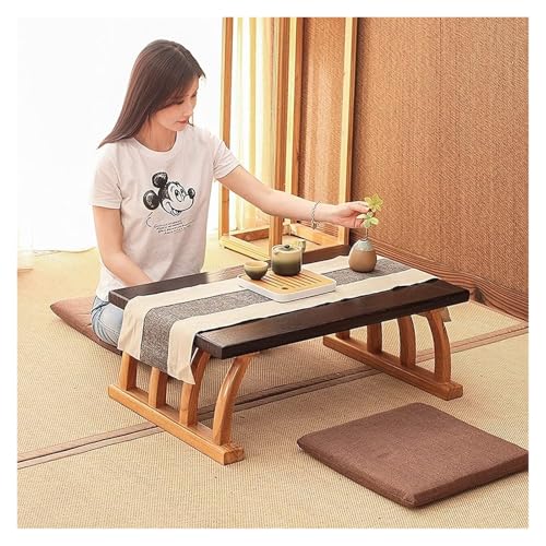 Table à thé zen marron compacte pour aménager un salon de thé bas
