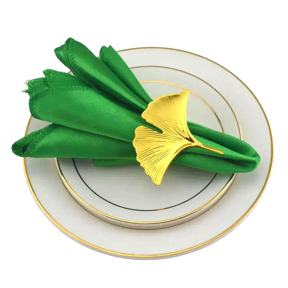 Silky Satin Cloth Napkins, Cotton Polyester Satin Napkins(Green,24PC)