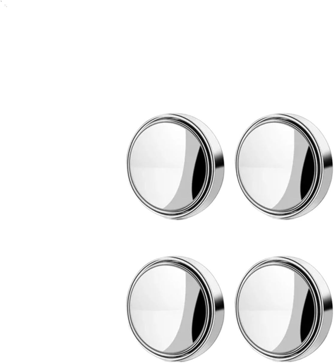 Round Frame Convex Blind Spot Mirror Driving Wide-angle 360 Degree Adjustable Clear Rearview Mirror Car Accessories(Silver 2 set)
