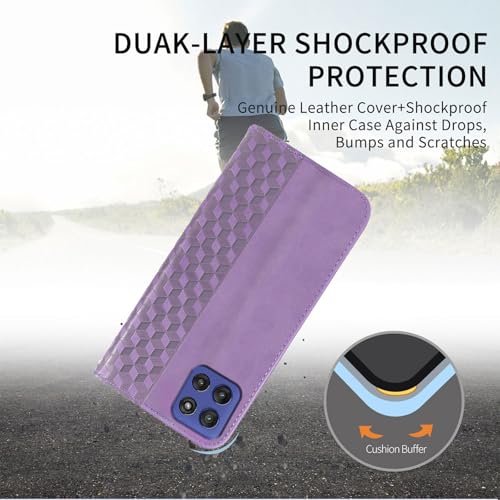 Image of Wallet Case for Motorola Moto G 5G 2025 6.6 inch - PU Leather Flip Cover with Card Holder Slots, Strong Magnetic Folio Kickstand Phone Case, Purple