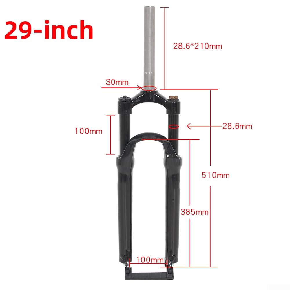 Horquilla delantera mecánica de aleación de aluminio para MTB con función de bloqueo, rebote ajustable y manejo sensible (66.0 cm gris)