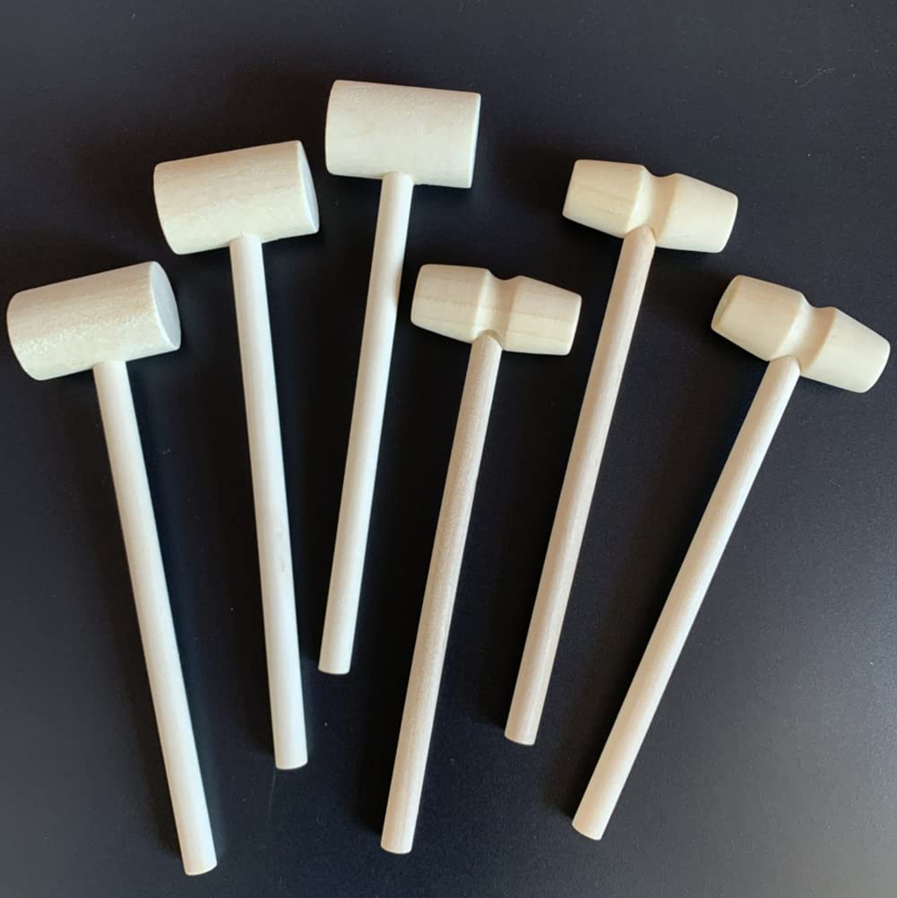 25 Pezzi Giocattoli Martello di Legno, Martelli di Legno, Accessori per Attrezzi Fai da Te, Regali per Bambini