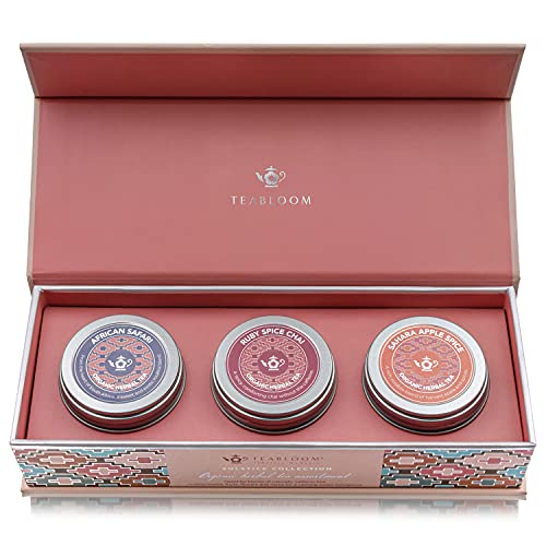 Teabloom Usda Certified Organic Loose Leaf Rooibos Trio Box (Caffeine-Free) - African Safari, Ruby Spice Chai, And Sahara Apple Spice - Solstice Collection #TOP1
