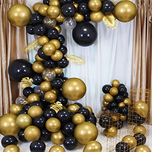 Image of CANREVEL Metallic Gold Balloons - 100pcs Different Sizes 15 /10 /12 /18 Inch Chrome Gold Latex Balloons Garland Arch Kit for Birthday Party Graduation Baby Shower Wedding Holiday Balloon Decoration