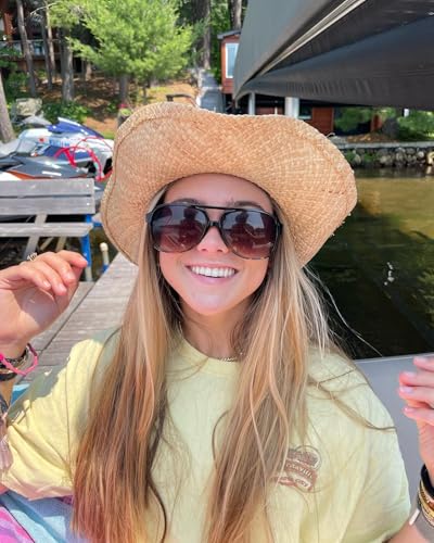 Image of FEISEDY Vintage Retro 70s Plastic Aviator Sunglasses Women Men Classic Large Squared Frame B2751