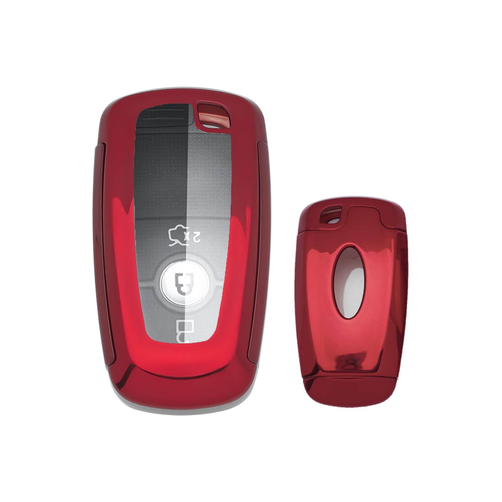 Xotic Tech Red TPU Key Fob Shell Full Cover Case, Compatible with Ford Edge Escape Expedition Explorer Mustang Ranger F-150 F-250 or Lincoln Corsair Nautilus Smart Keyless Entry Key