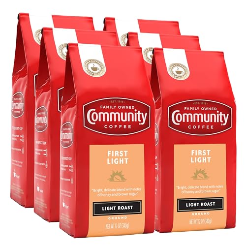 Image of Community Coffee First Light Blend, 72 Ounces Light Roast Ground Coffee, 12 Ounce (Pack of 6)
