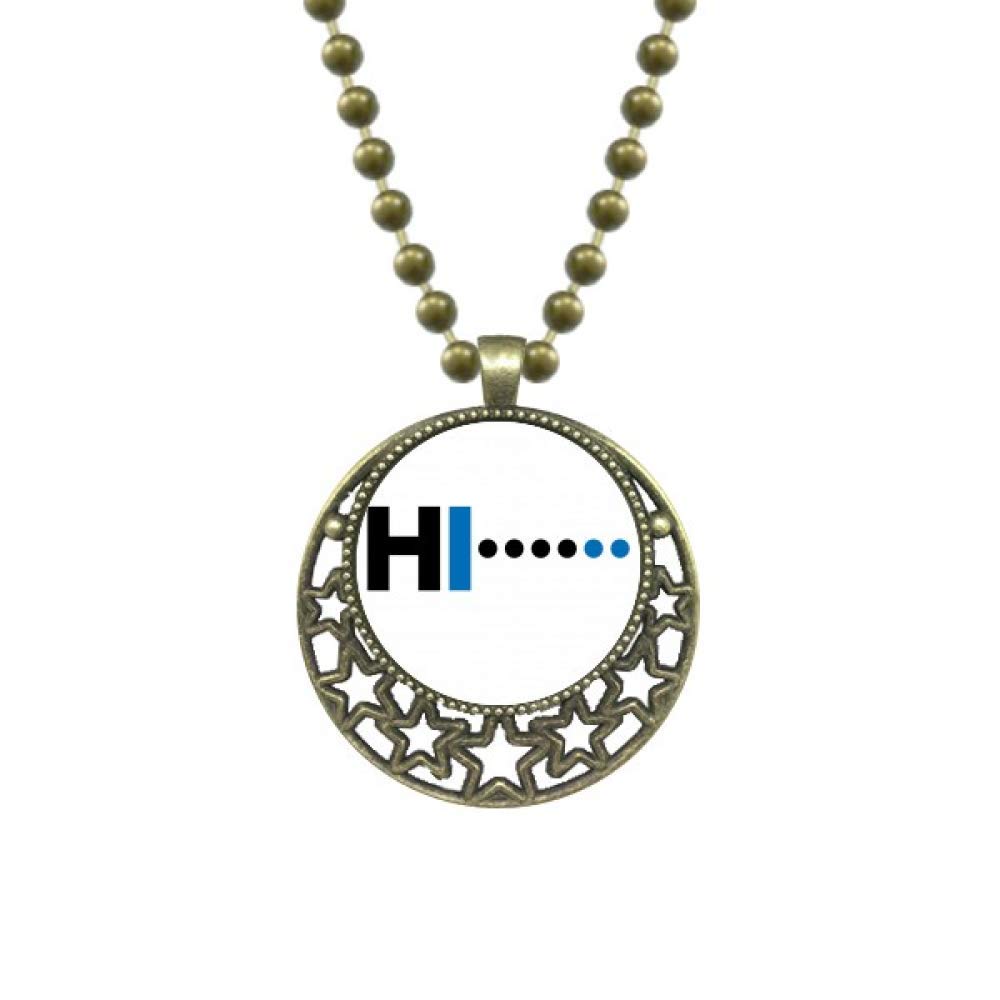 Morse Code Hello Dot Line Expression Pendant Star Necklace Moon Chain Jewelry