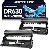 ZIPRINT 2-Pack Dr630 Drum Replacement for Brother DR 630 DR-630 HL-L2300D HL-L2320D HL-L2360DW HL-L2380DW DCP-L2540DW DCP-L2520DW MFC-L2700DW MFC-L2705DW MFC-L2707DW MFC-L2720DW MFC-L2740DW Printer