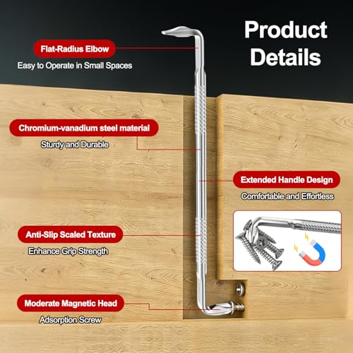 4 Stück 90° Winkelschrauber Set Magnetisch Z Offset Schraubendreher Kreuzschlitz Schlitzschraubendreher und Sechskant Winkelschraubendreher Geeignet für den Einsatz in Beengten Platzverhältnissen