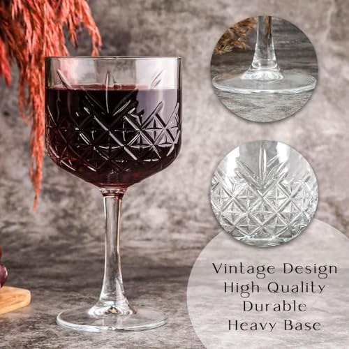 Image of GLASSWARE Vintage Coupe Glasses Set of 1, Large Stemmed Cocktail Glasses, Unique for Champagne and Wine - 500 ml