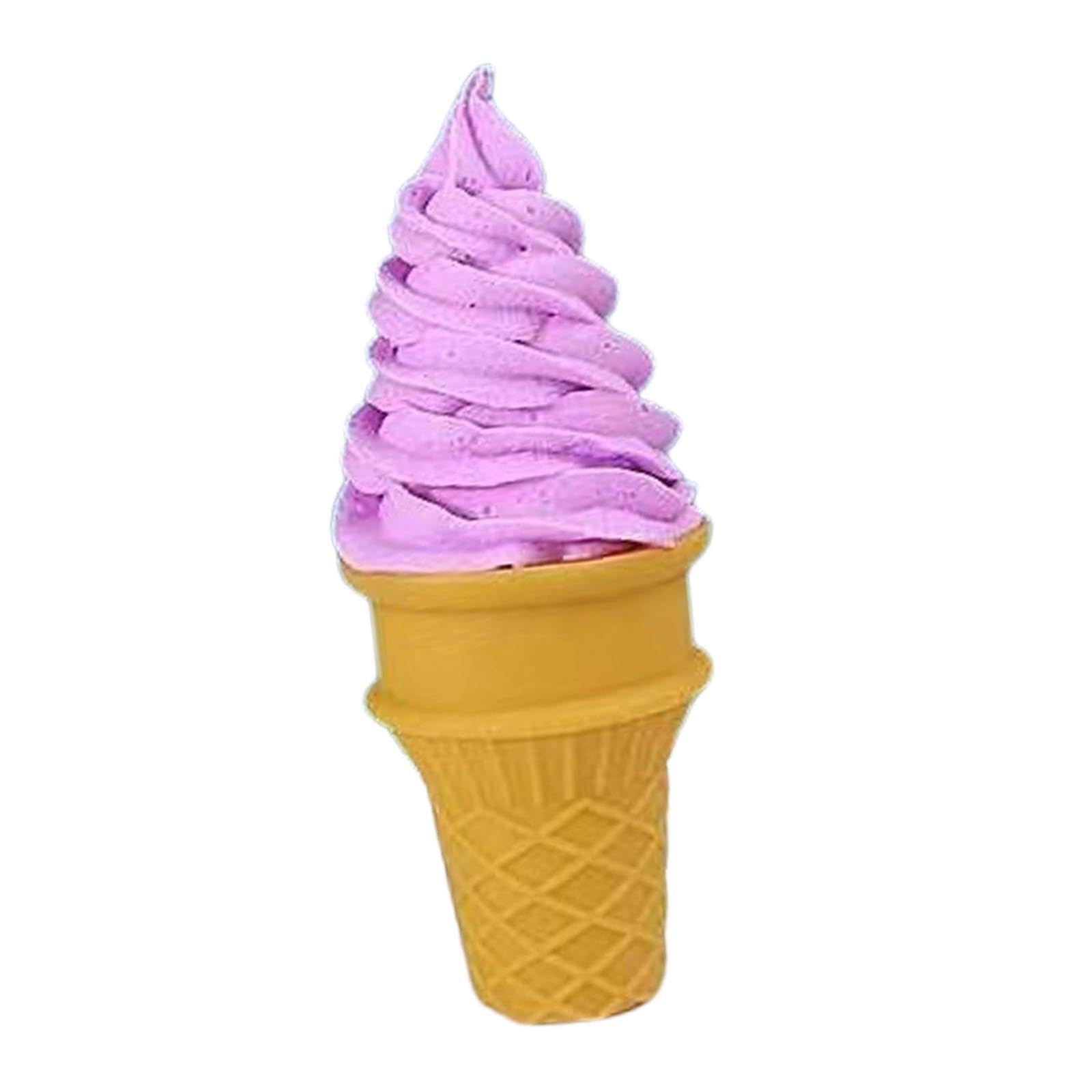 Zambuph Violet Fake Ice Cream Cone Artificial Ice Cream Model Addition To Retail Displays Enhancing Visual Appeal With Simulation Toys Cake Decorating Fake Food, 6X6x14cm