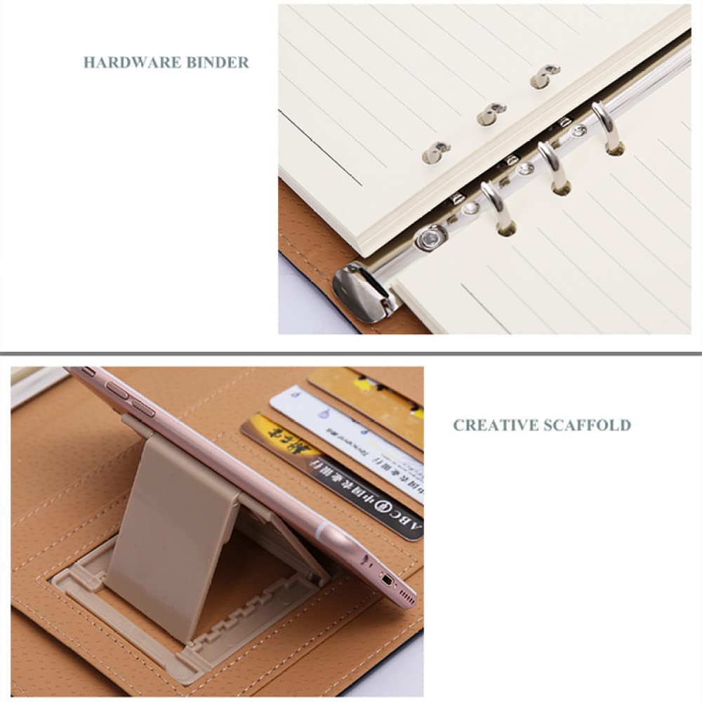 Business Meeting Record Loseblatt Büro Spiralblock Binder Bindeschnalle Design PU-Linie verdickt Notizblock Organizer A5 B5,A5 pink,1PCS
