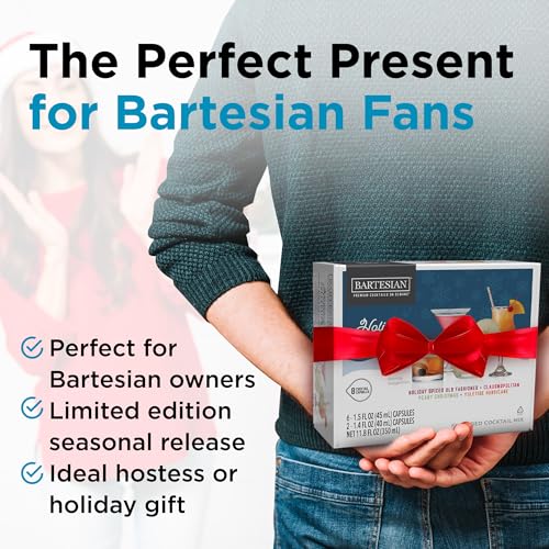 Image of Bartesian Holiday Collection 2025 Cocktail Capsules - Limited Edition Christmas Winter Seasonal Pack with Holiday Spiced Old Fashioned, Clausmopolitan, Peary Christmas, Yuletide Hurricane - 16 Pack