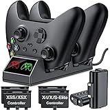 Akku für Xbox One Controller, Xbox Series X|S Controller Akku, 2 x 1200mAh Wiederaufladbar Akku Kompatibel mit Xbox Series X/Xbox Series S/Xbox One/Xbox One S/Xbox One X/Xbox One Elite Controller