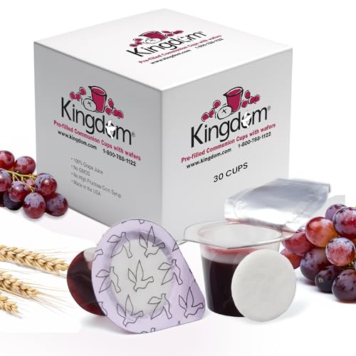 Kingdom Prefilled Communion Cups with Wafers - 30 Count