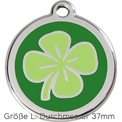 Red Dingo Hundemarke Kleeblatt inklusive Gravur (L)