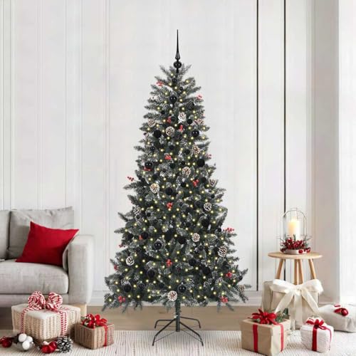 Árbol de Navidad Artificial Verde 210 cm con Estructura de Acero Duradera 2