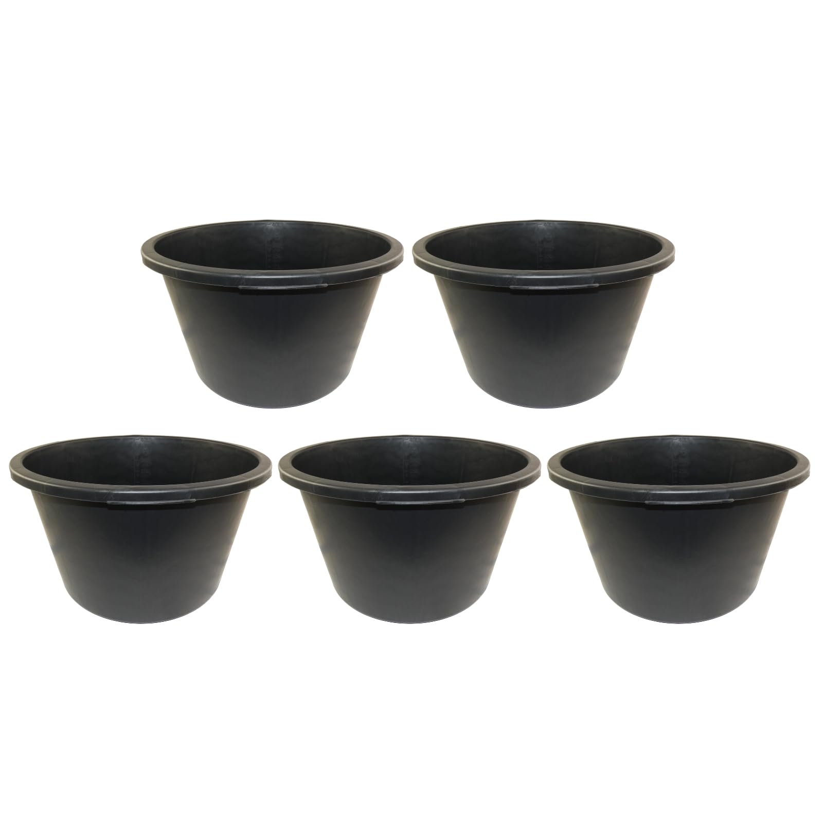 DEWEPRO® Set di 5 Secchi per Malta da 40L - Secchio Rotondo Nero Robusto per Malta - Ideale per Applicazioni in Cantiere e Giardino - Secchio Durevole per Professionisti e Appassionati di Fai-da-te