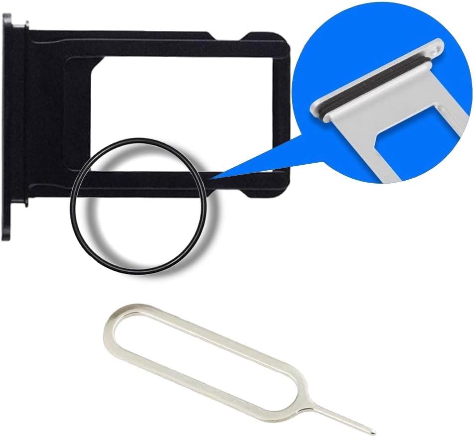 MMOBIEL Bandeja de Tarjeta Porta Sim Ranura Compatible con iPhone 11 2019   Soporte de la Ranura SIM   Incluye Junta de Goma y Pin   Negro